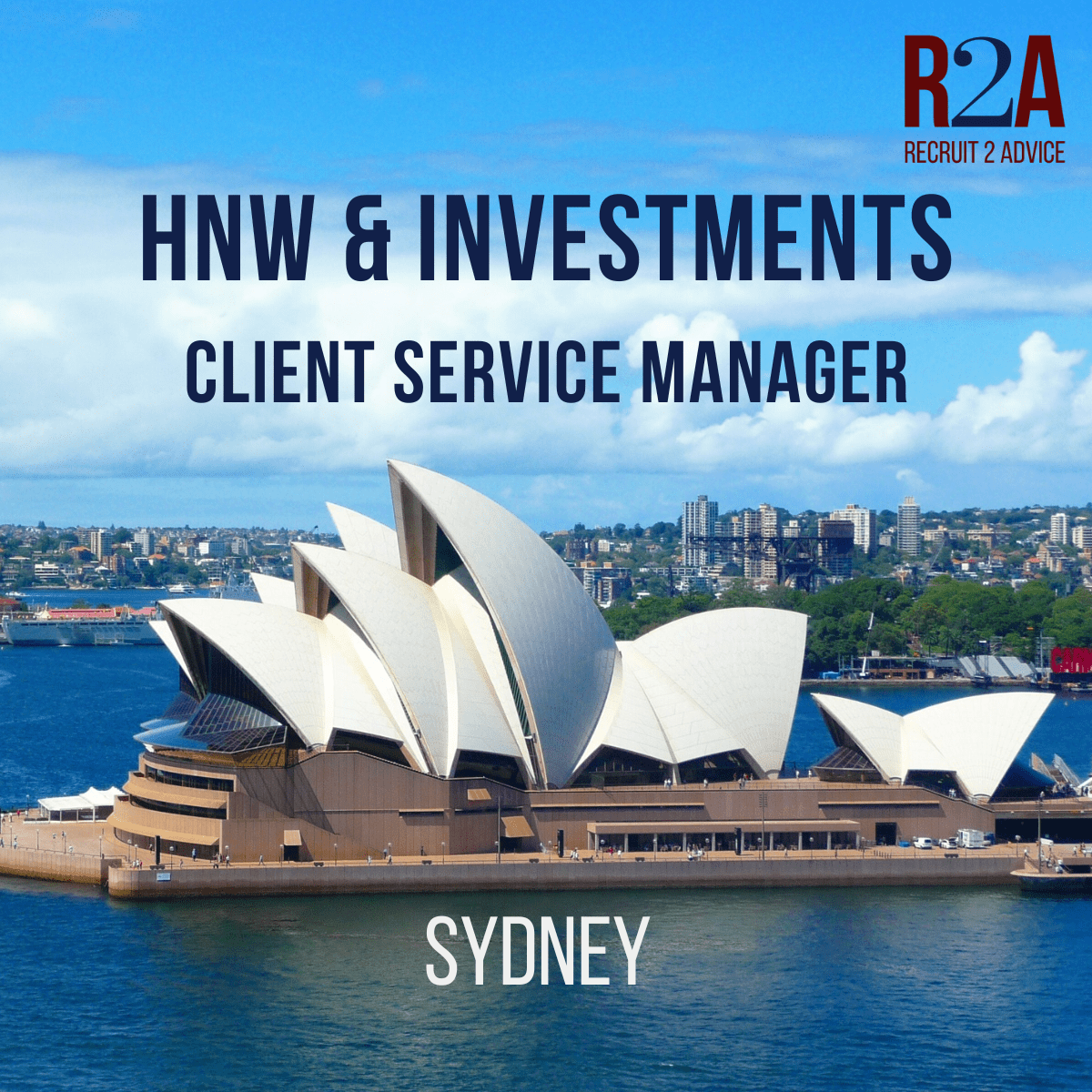 Recruit 2 Advice | Financial Planning Recruitment | HNW Client Service Manager | Sydney